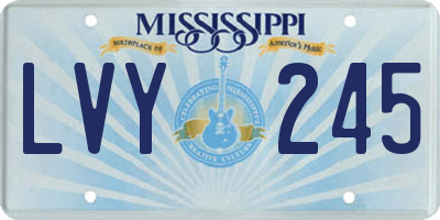 MS license plate LVY245