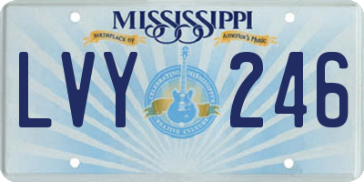 MS license plate LVY246