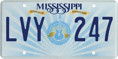 MS license plate LVY247