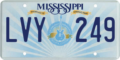 MS license plate LVY249