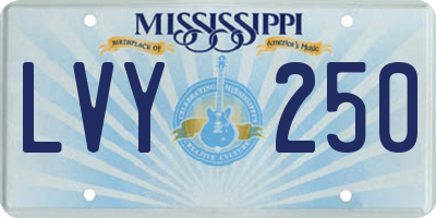MS license plate LVY250