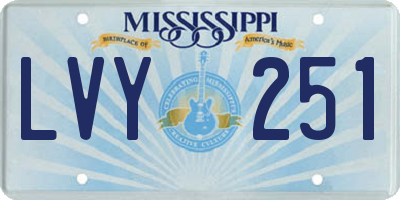 MS license plate LVY251