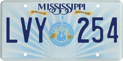 MS license plate LVY254