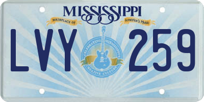 MS license plate LVY259