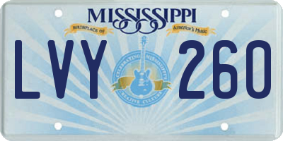 MS license plate LVY260