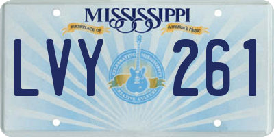 MS license plate LVY261