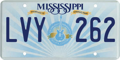 MS license plate LVY262