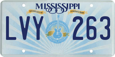 MS license plate LVY263