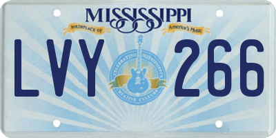 MS license plate LVY266