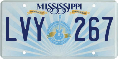 MS license plate LVY267