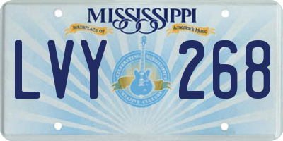 MS license plate LVY268