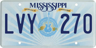 MS license plate LVY270