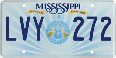 MS license plate LVY272