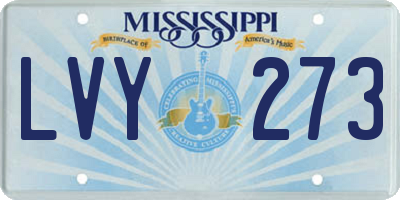 MS license plate LVY273