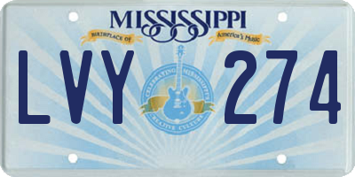 MS license plate LVY274