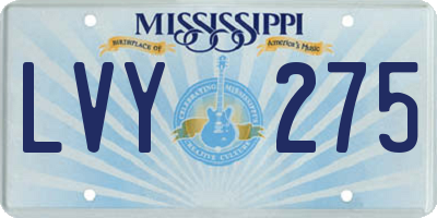 MS license plate LVY275