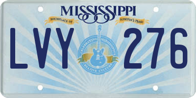 MS license plate LVY276