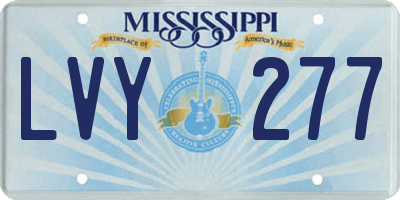 MS license plate LVY277
