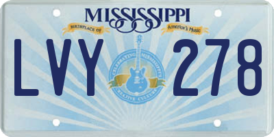 MS license plate LVY278