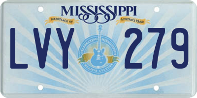 MS license plate LVY279