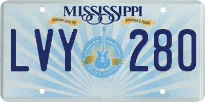 MS license plate LVY280