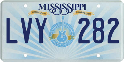 MS license plate LVY282