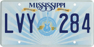 MS license plate LVY284