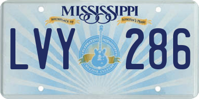 MS license plate LVY286