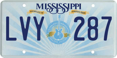 MS license plate LVY287