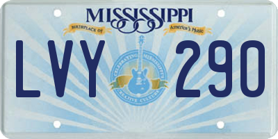 MS license plate LVY290