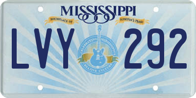 MS license plate LVY292