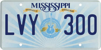 MS license plate LVY300