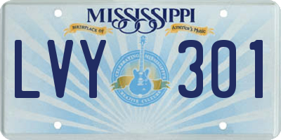MS license plate LVY301