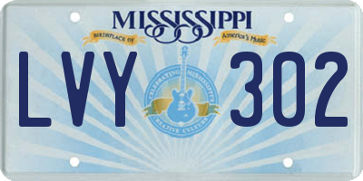 MS license plate LVY302