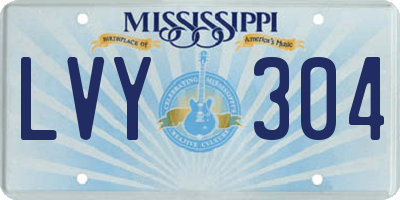 MS license plate LVY304