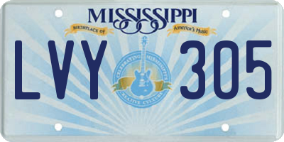 MS license plate LVY305