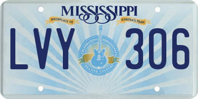 MS license plate LVY306