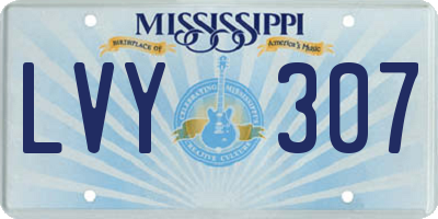 MS license plate LVY307