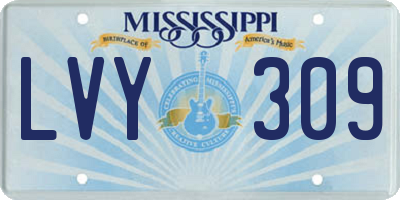 MS license plate LVY309