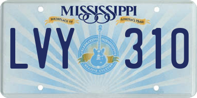 MS license plate LVY310