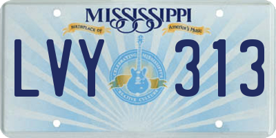 MS license plate LVY313