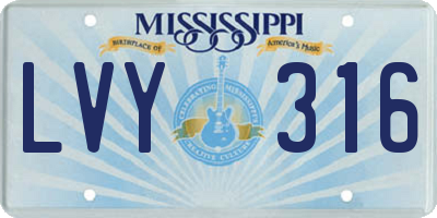 MS license plate LVY316