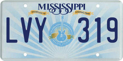 MS license plate LVY319