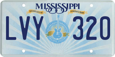 MS license plate LVY320