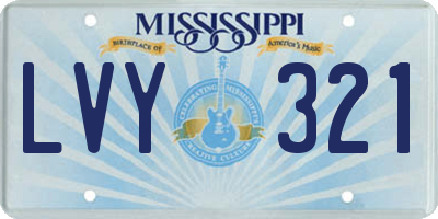 MS license plate LVY321