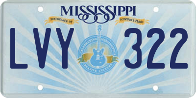 MS license plate LVY322