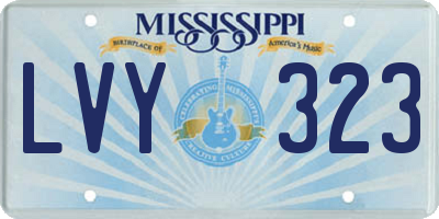 MS license plate LVY323