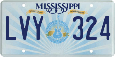 MS license plate LVY324