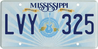 MS license plate LVY325