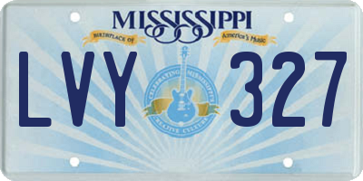 MS license plate LVY327